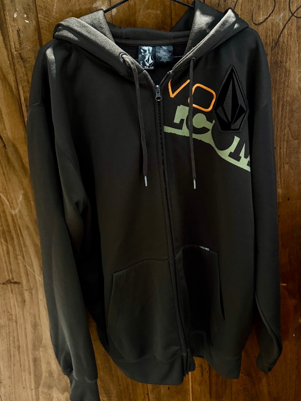 Volcom Zip Up Hoodie Brown SZ L In Great Condition